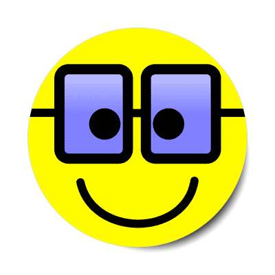 smile glasses yellow happy generic nerd sticker