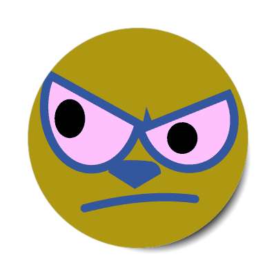 smiley angry animal brown sticker