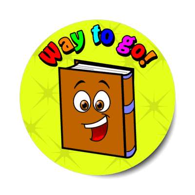 smiley book way to go stickers, magnet