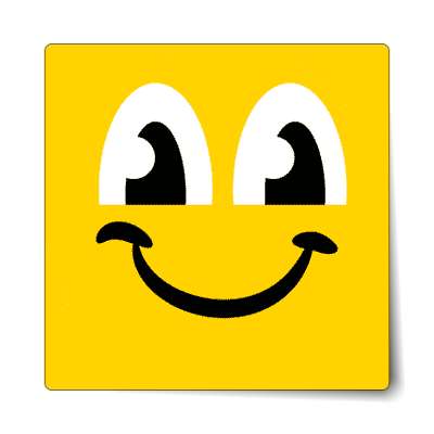 smiley glazed eyes closed smile stickers, magnet
