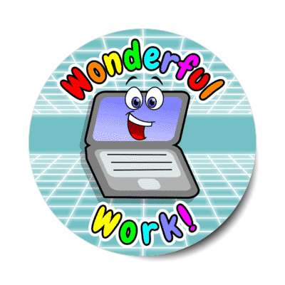 smiley laptop wonderful work stickers, magnet