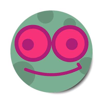 smiley polka dot frog glazed over smile sticker