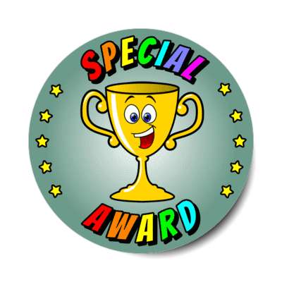 smiley trophy special award stars stickers, magnet