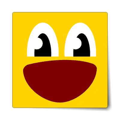 smiley wide open smile surprised glassy eyes sticker