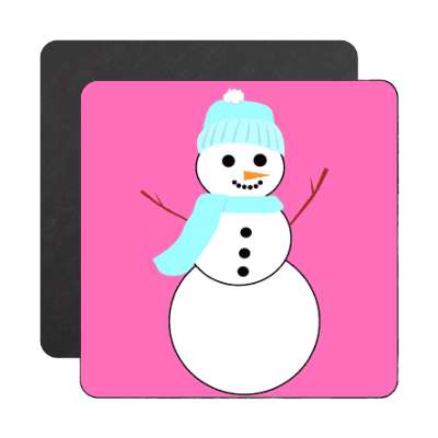 snowman hot pink magnet