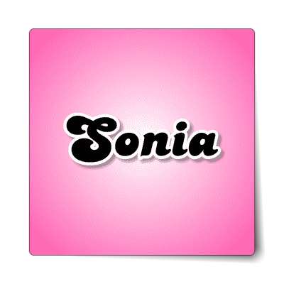 sonia female name pink sticker