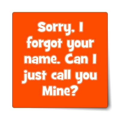 sorry i forgot your name can i just call you mine sticker