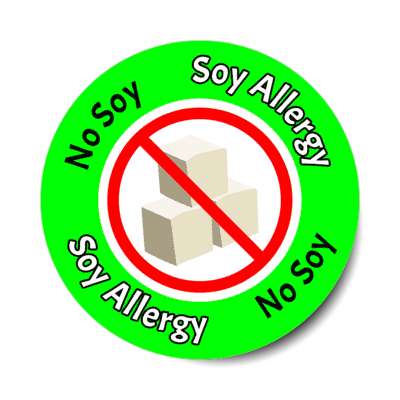 soy allergy red slash green stickers, magnet