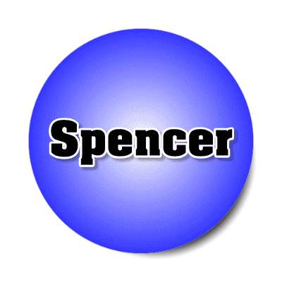 spencer male name blue sticker