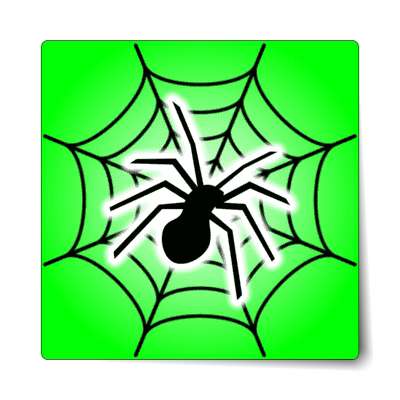 spider web silhouette bright green sticker