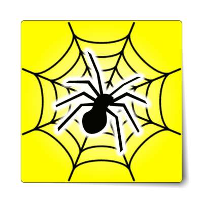 spider web silhouette bright yellow sticker