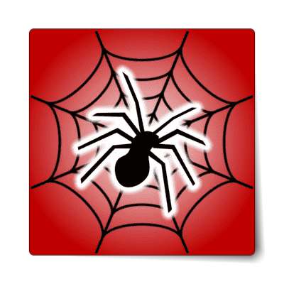 spider web silhouette deep red sticker