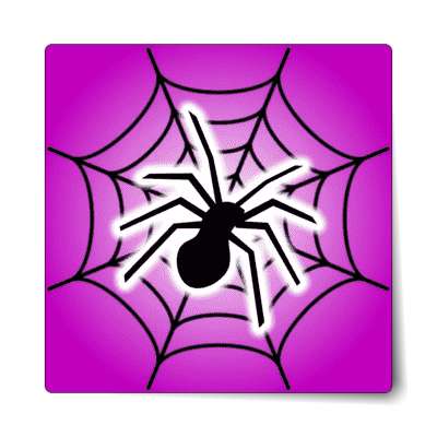 spider web silhouette purple medium sticker