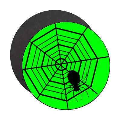 spiders web bright green magnet