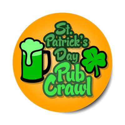 st patricks day pub crawl sticker