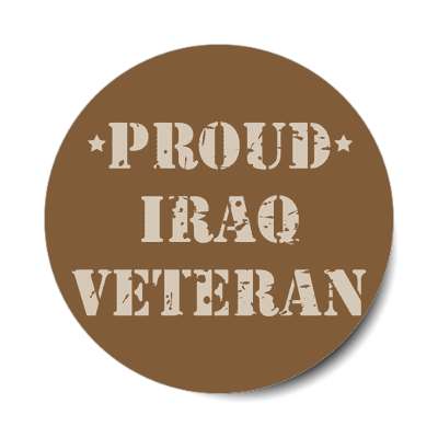 stencil proud iraq veteran sticker