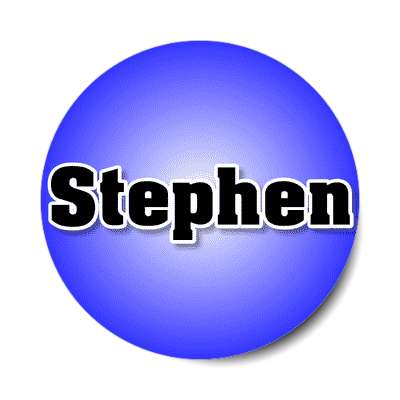 stephen male name blue sticker