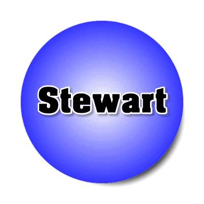 stewart male name blue sticker