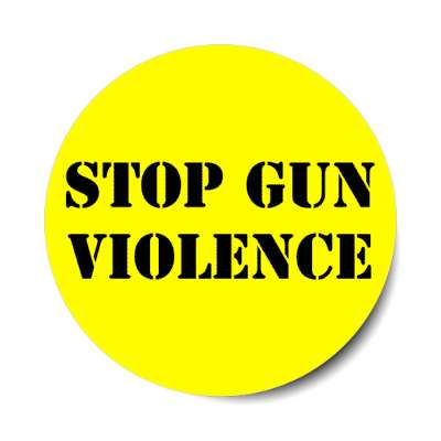 stop gun violence yellow stencil stickers, magnet