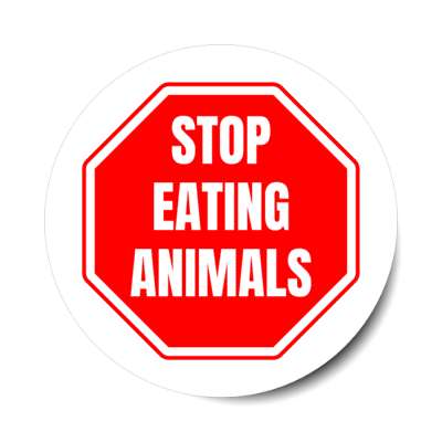 stop sign eating animals stickers, magnet