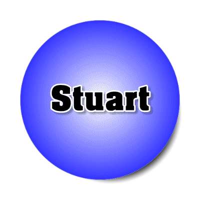 stuart male name blue sticker