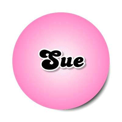 sue female name pink sticker
