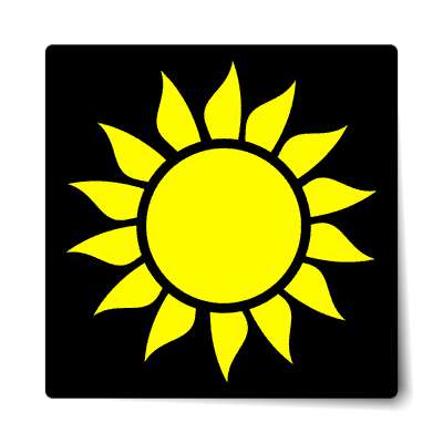 sun rays black sticker
