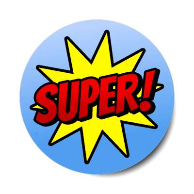 super burst blue stickers, magnet