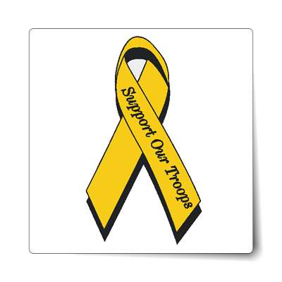 support our troops awareness ribbon yellow sticker