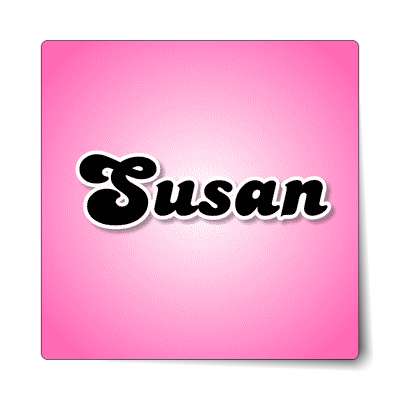 susan female name pink sticker