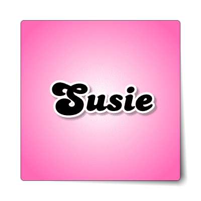 susie female name pink sticker