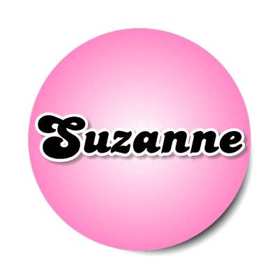 suzanne female name pink sticker