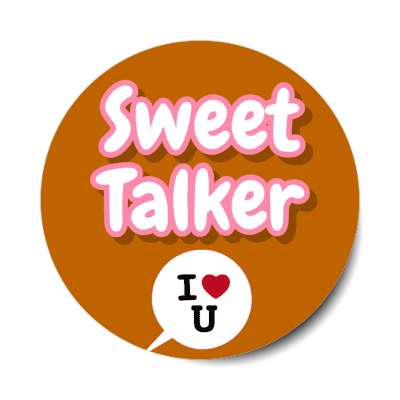 sweet talker brown bubble chat i heart you sticker