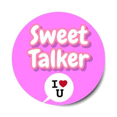 sweet talker magenta bubble chat i heart you sticker