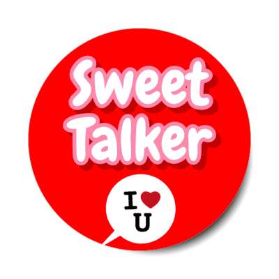 sweet talker red bubble chat i heart you sticker