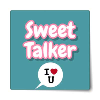 sweet talker teal bubble chat i heart you sticker