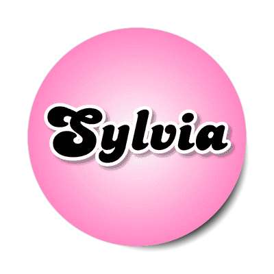 sylvia female name pink sticker