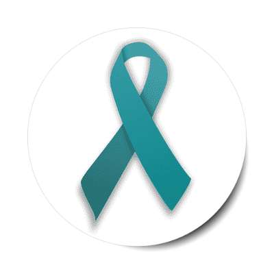 teal awareness ribbon sticker