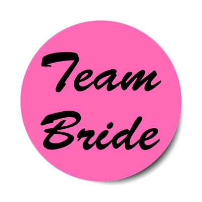 team bride italic brush pink sticker
