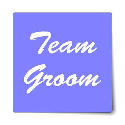 team groom italic brush blue sticker
