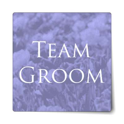 team groom textured blue sticker