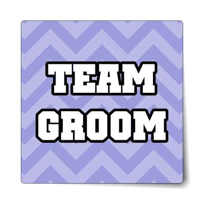 team groom zig zag pattern blue block sticker