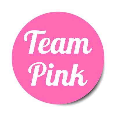 team pink bold cursive sticker