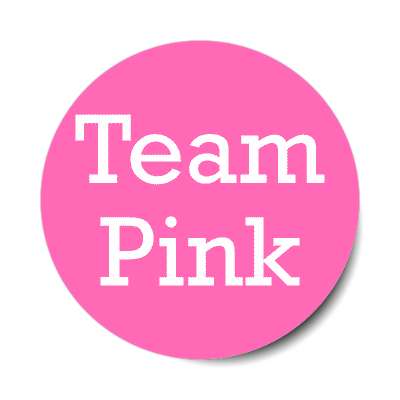 team pink classy thin serif sticker
