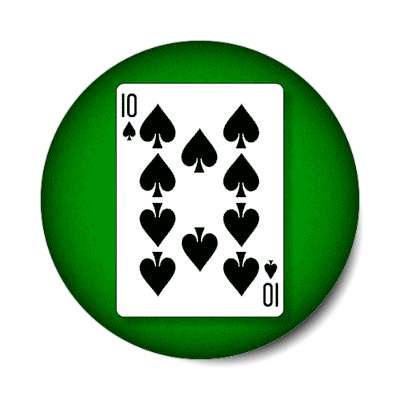 ten of spades playing card stickers, magnet