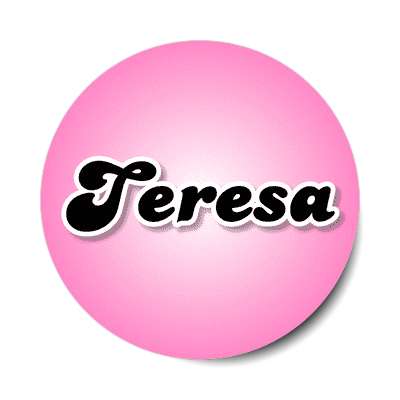 teresa female name pink sticker