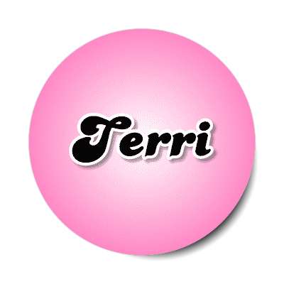 terri female name pink sticker