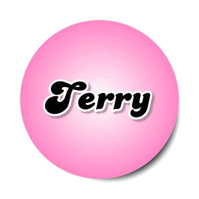 terry female name pink sticker