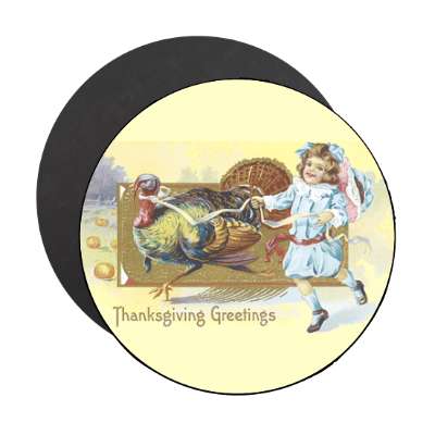 thanksgiving greetings antique magnet