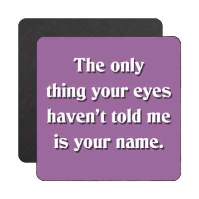 the only thing your eyes havent told me is your name magnet